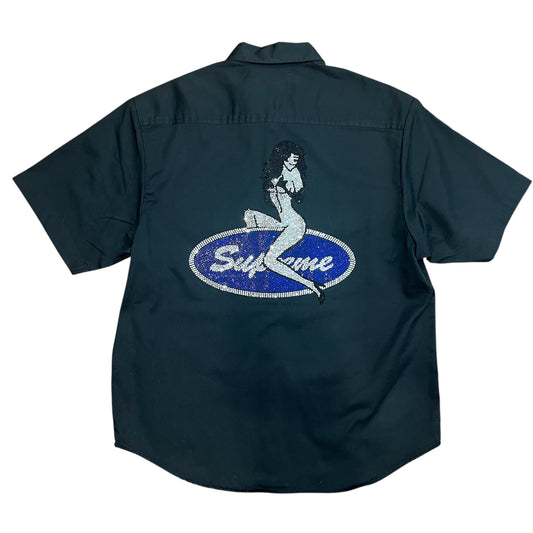 Supreme　Rhinestone Pin Up S/S Work Shirt
